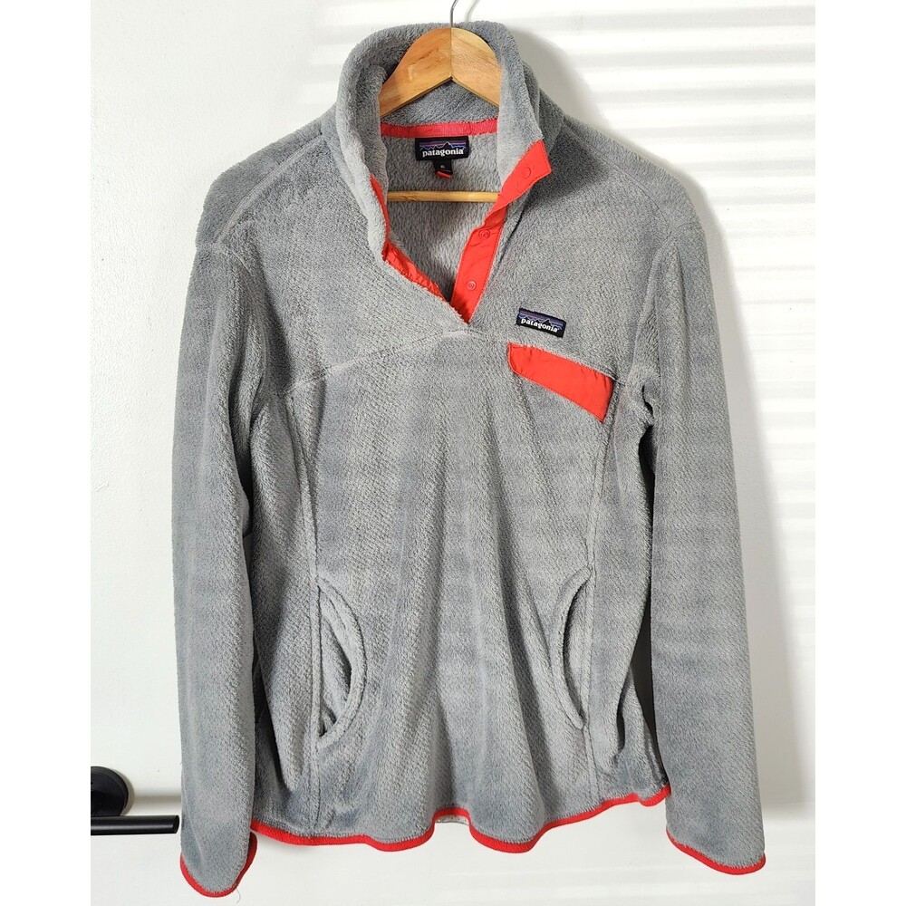 Patagonia Re-Tool Snap T Pullover Womens XL Sweater Gray Polartec Fleece